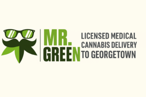 Mr. Green DC logo banner promoting medical cannabis delivery to Georgetown
