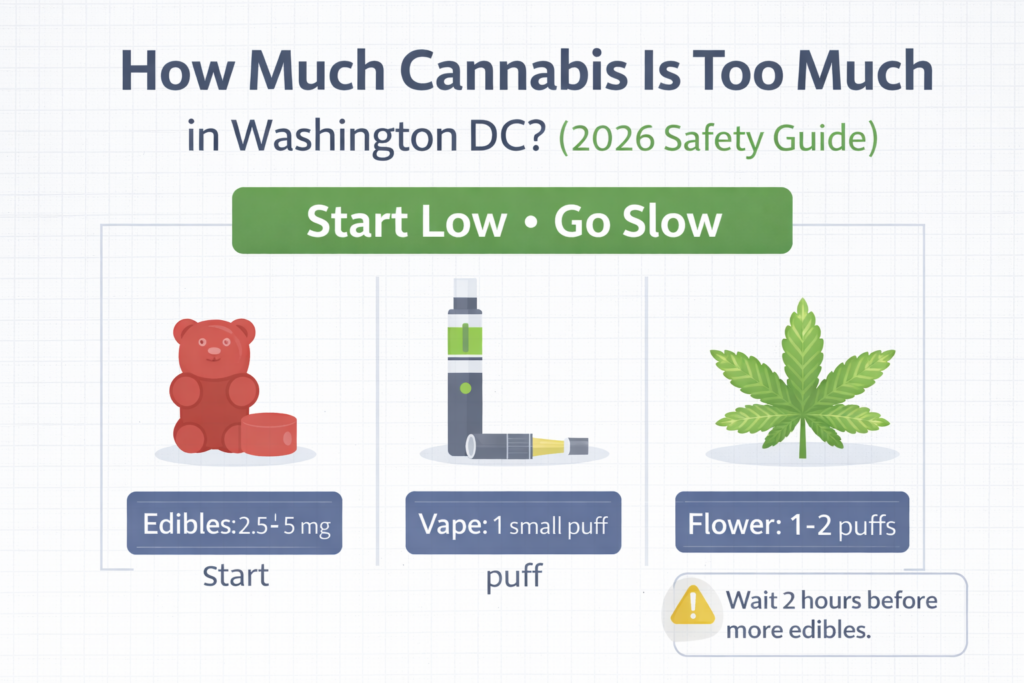 How much cannabis is too much in Washington DC – 2026 THC dosing and safety guide